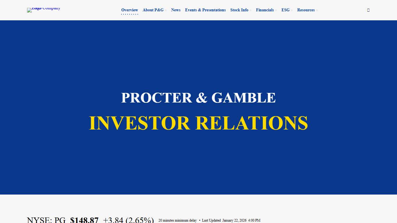 Investor Relations Procter & Gamble Investor Relations